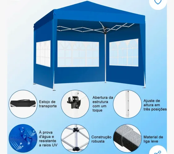 Tenda Sanfonada 3x3 Gazebo Nova