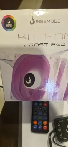 Kit Fan Rise Mode Frost RGB 3 Fans 120mm com Controladora