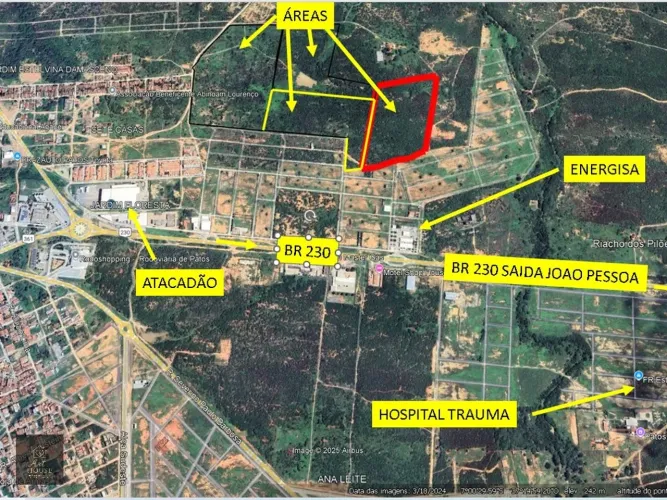 ÁREA EM PATOS NA PARAÍBA COM 40 HECTARES SENDO R$ 400.000,00 MIL REAIS CADA HECTAR.