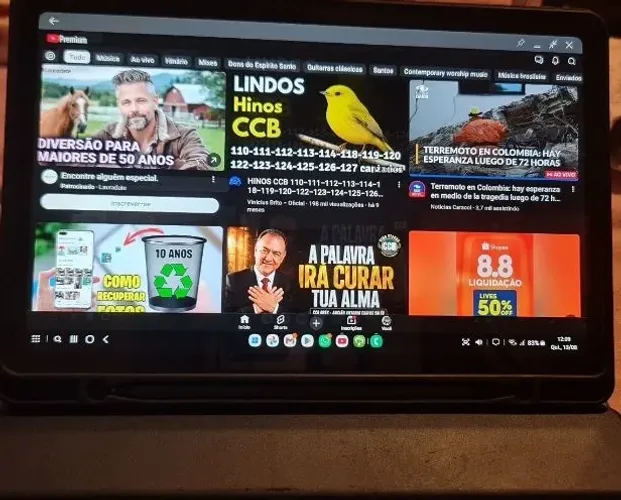 Tablet Samsung S6 lite com slot para chip e caneta