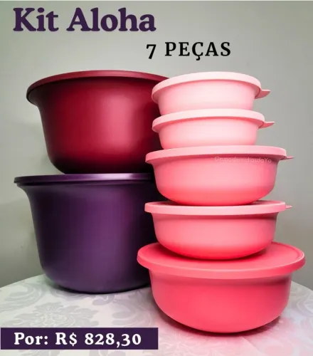 Kit Aloha com 7 peças Tupperware 