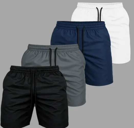 Kit 4 Short Praia Masculino Bermuda Tactel Verão Academia