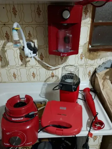 Kit cozinha filtro, sanduicheira, Mixer, pipoqueira e liquidificador 