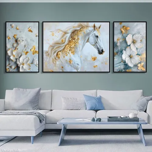 Quadro decorativo para a sala | cavalo abstrato