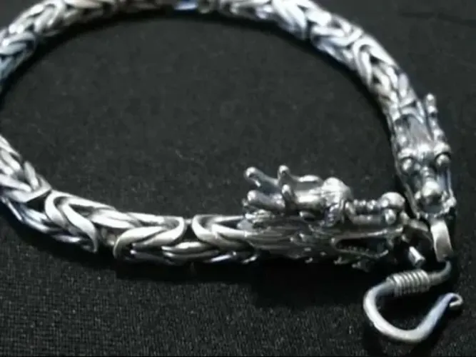 Pulseira Prata de Bali F/ Dragão 