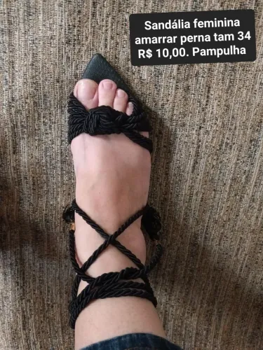 Sandália feminina amarrar perna 34