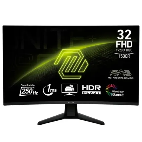 MONITOR GAMER CURVO MSI 32" FHD 250HZ 1MS VA MAG32C6X NOVO LACRADO!