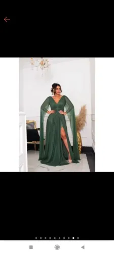 Vestido de festa longo cor verde oliva 