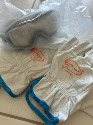 Kit EPI Segurança: Óculos Ampla Visão Univet + Luva Vaqueta Procipa