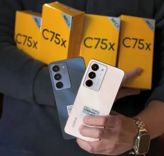 Celular Realme c75X 4G NFC 256+08 Azul Rosa Entregamos Grátis