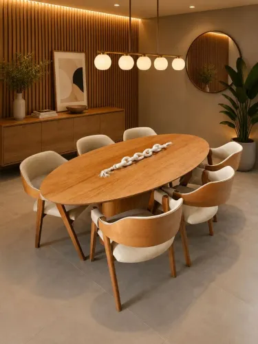 Conjunto de Jantar Oval 200x100