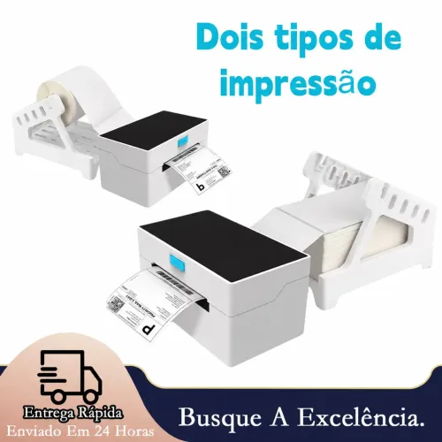 Impressora de etiqueta térmica com suporte portátil branco sem ribbon 110mm USB