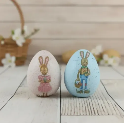 Dupla de ovos decorativos Páscoa