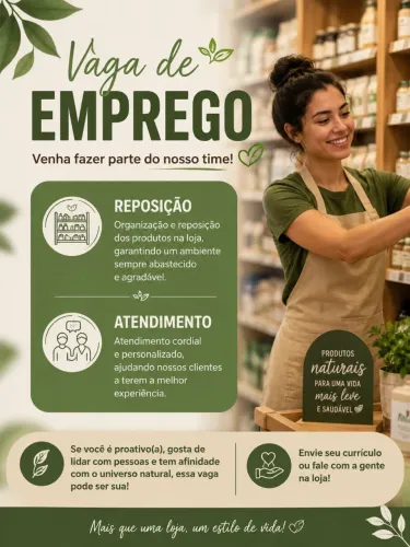 Vaga de emprego: reposição/atendimento. não exige experiência