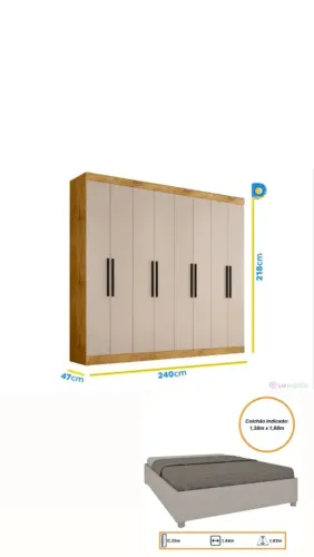 Guarda roupa casal 8 portas