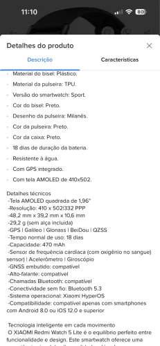 Smartwatch redmi 5 lite