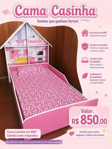Cama casinha com colchão