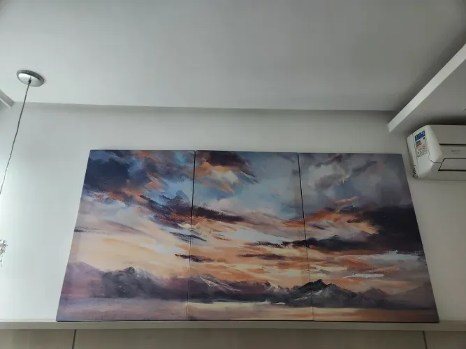 Trio de quadros Amanhecer 90x60