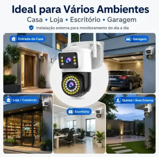 Câmera de Segurança Externa KODI 4MP com Lente Dupla, Wi-Fi 2.4