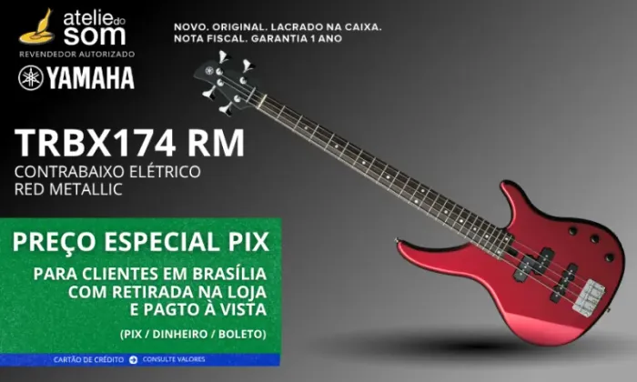 TRBX174 RM Yamaha Contrabaixo Elétrico Red Metallic Baixo Novo Original