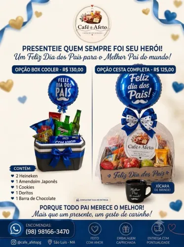 Cestas de café para dia dos Pais