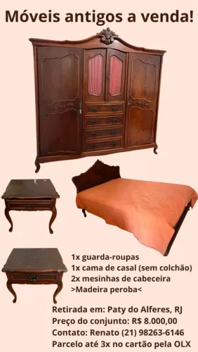 Móveis antigos madeira maciça
