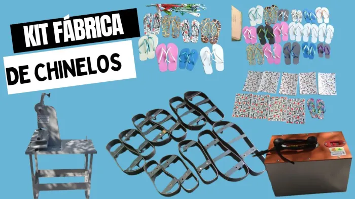 Maquinário completo para fabricar chinelos com material