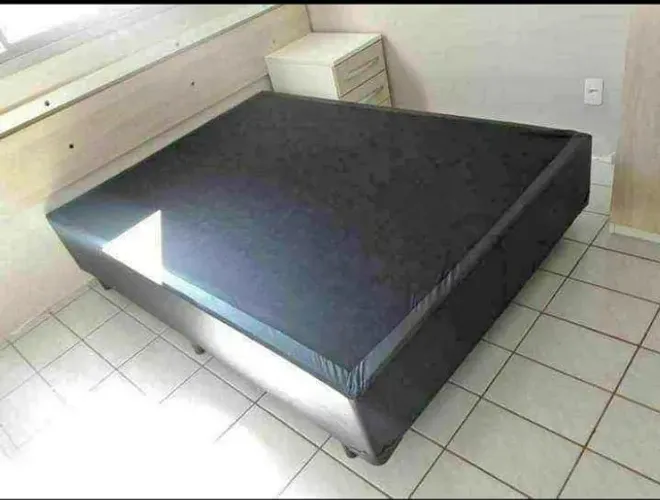 Base Cama Box Casal Padrão 138x188 Corino ou Suede Cores