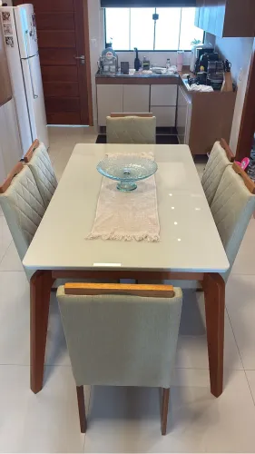 Mesa Petra 160m por 90cm com 6 cadeiras Kappesberg