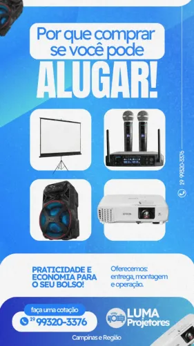 Locação de telão e projetor para festas e eventos - Campinas e região