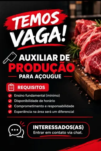 Vaga para auxiliar de produção 