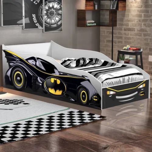 Cama Solteiro Carro Black Batman - pronta entrega