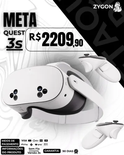 [S/ NOVO] Óculos VR Meta Quest 3s 128GB + Acessórios - Garantia 90 Dias