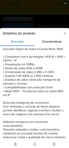 Gravador digital de vídeo 4 canais