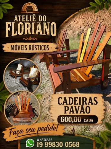 Cadeiras rústicas pavão 