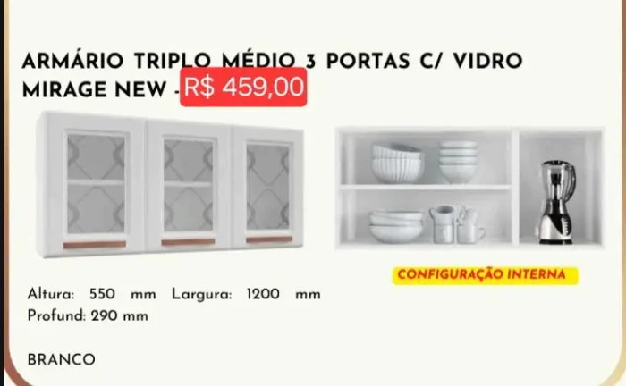 Armário Aéreo Triplo (leia a descrição)