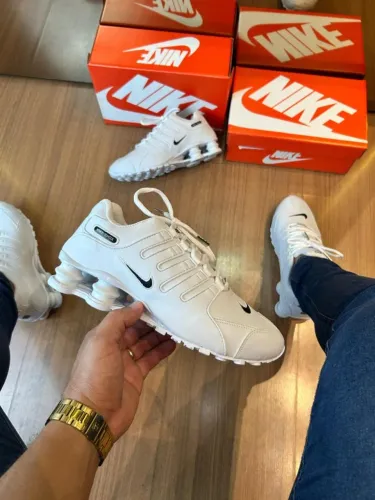 Tênis Nike Shox 4 Molas Premium Branco Mascuimo