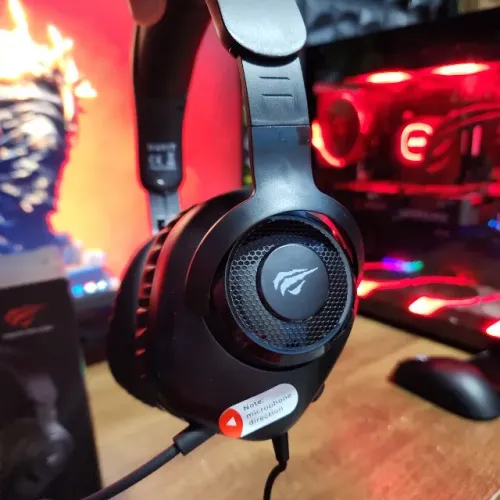Headset Gamer Havit H2230D Preto com Drivers de 50mm e Microfone Removível P3