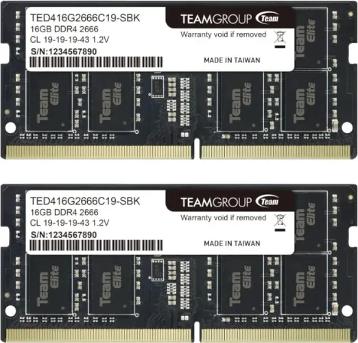 Memória RAM p/ Notebook DDR4 2666 TEAMGROUP 32gb (2x16gb)