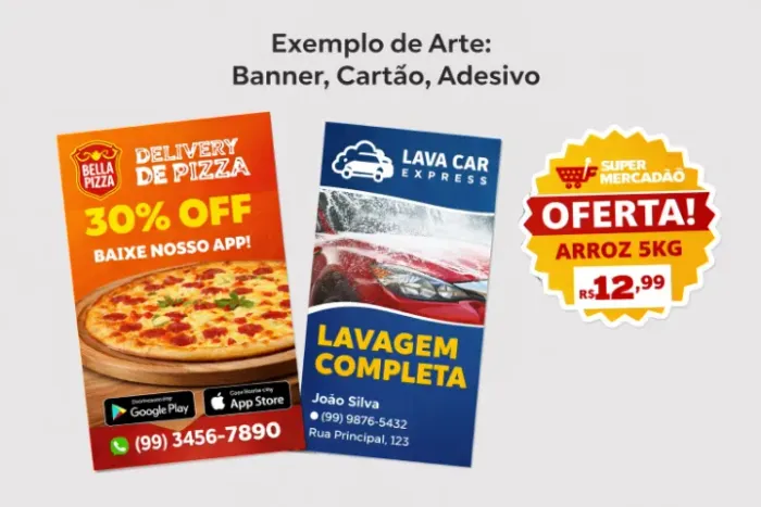 Artes Gráficas Simples - Banner, Cartão, Adesivo - Rápido