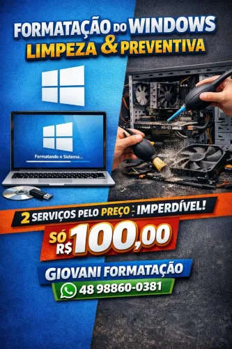 Formatação do Windows 10 ou 11 e limpeza preventiva 