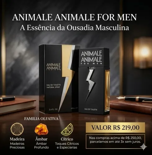 Animale for Men 100ml da Animale Parfum Original Lacrado