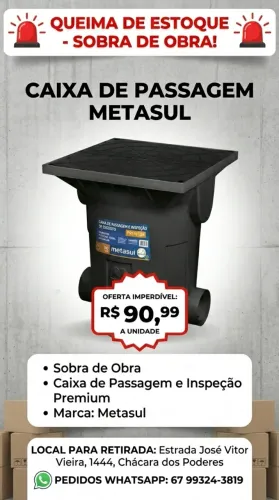 caixa de passagem metasul 41 litros