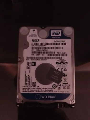 HD 500GB Western Digital Blue SATA 2.5" para Notebook, PC ou Console