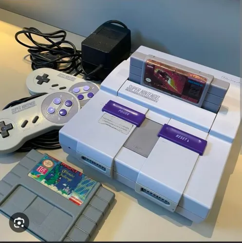 Super Nintendo Original + 2 Controles + Super Mario + Bomberman - Completo!