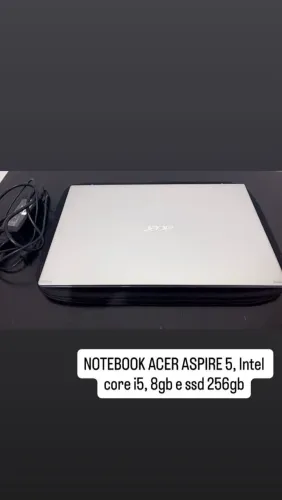 Notebook acer aspire intel core i5 8gb 256gb,11a geração