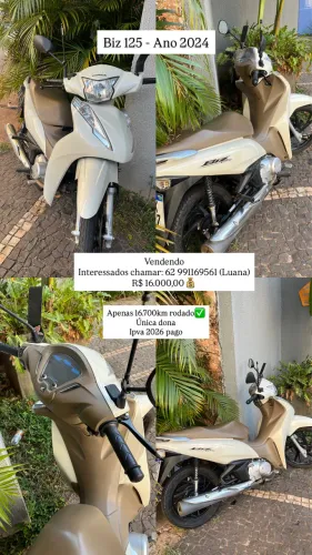 HONDA BIZ 125 2024 - BRANCA PEROLADA | ÚNICA DONA