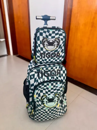  Kit Mochila de Rodinha Tigor T. Tigre + Lancheira + Estojo - Original