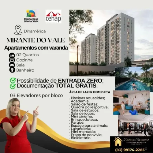 Apartamento com VARANDA. Residencial com área de lazer completa. Bairro: Dinamérica