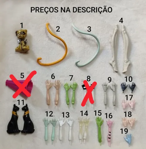 Acessórios variados Monster High (LEIA A DESCRIÇÃO)